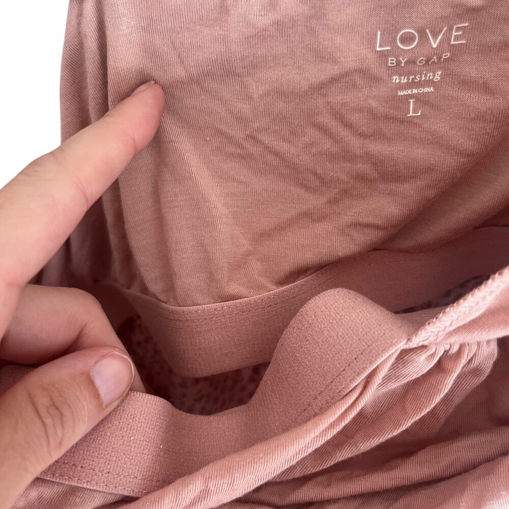 Love by Gap Nursing Nightgown Pink Leopard Print size Large - Picture 8 of 8